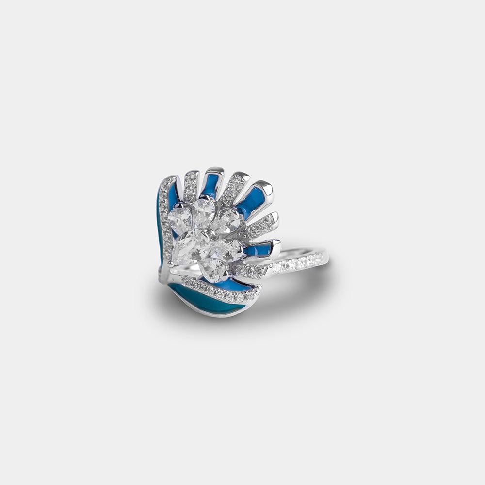 Peacock Feather Ring 925